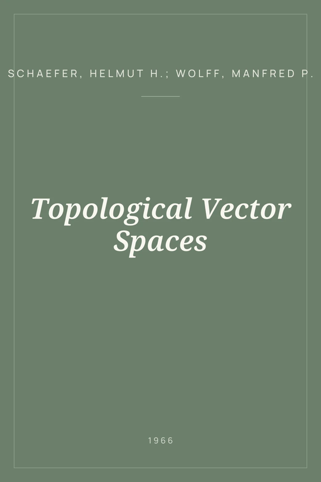 Portada de Topological Vector Spaces