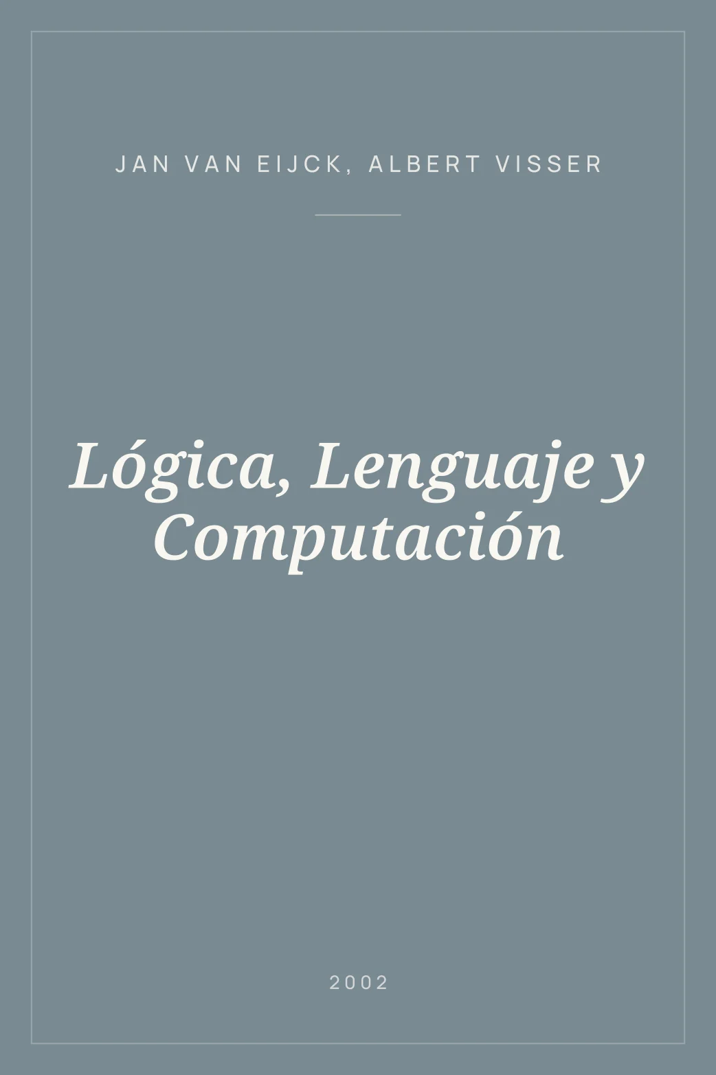 Portada de Lógica, Lenguaje y Computación