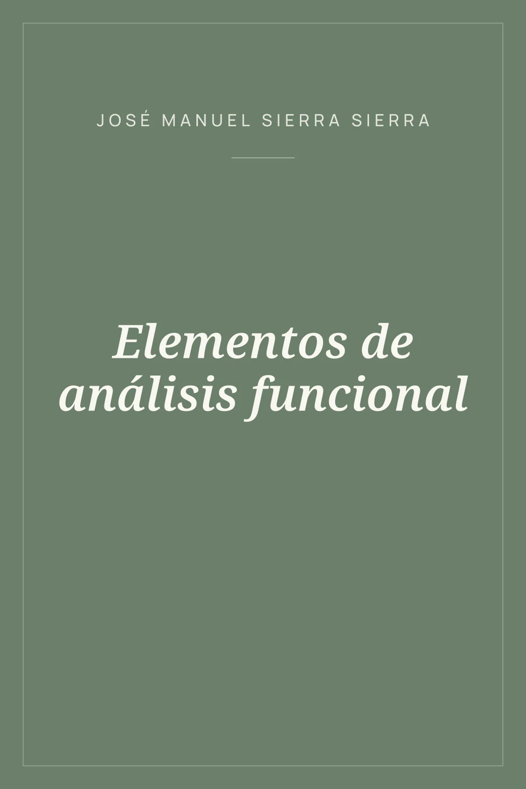 Portada de Elementos de análisis funcional