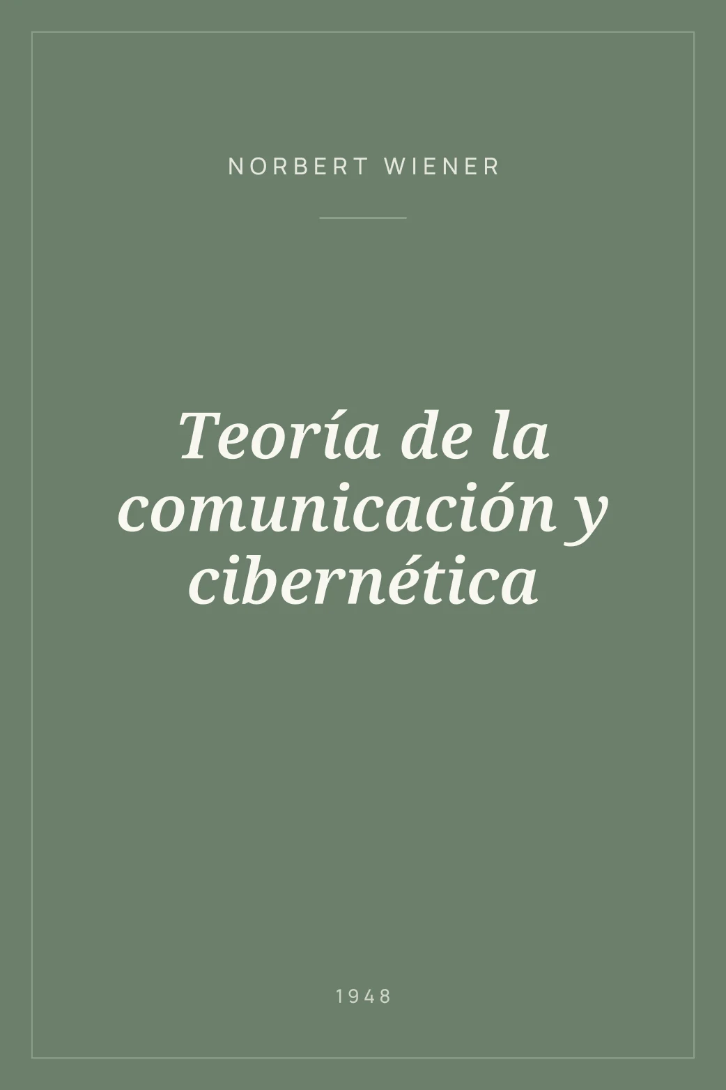 Portada de Teoría de la comunicación y cibernética