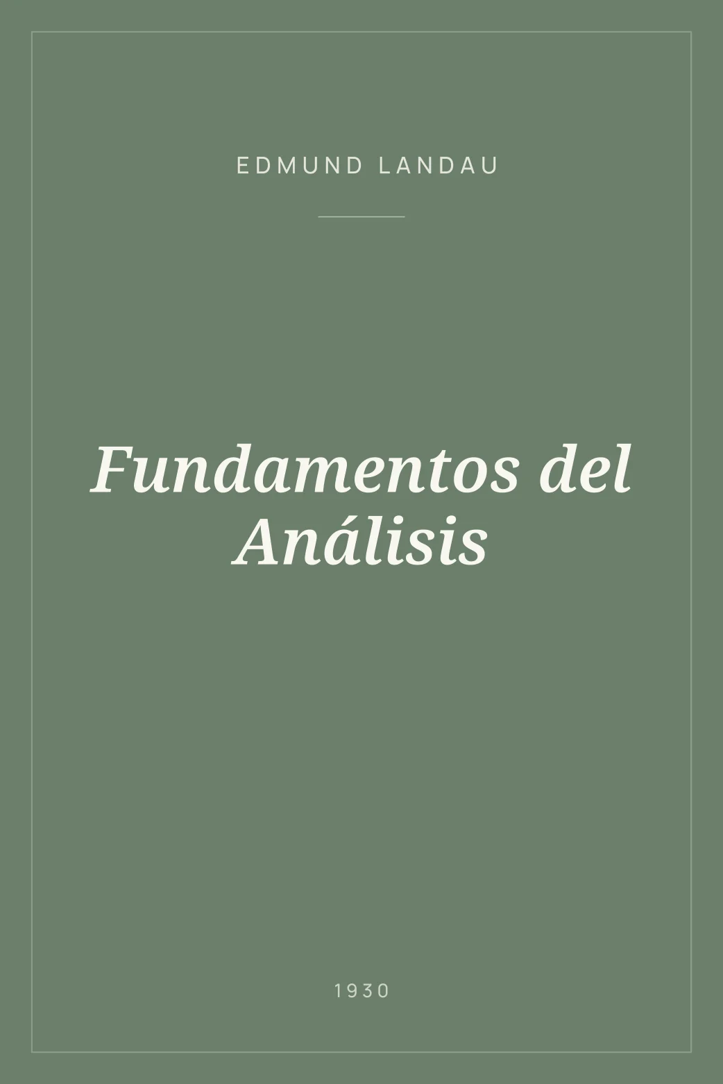 Portada de Fundamentos del Análisis
