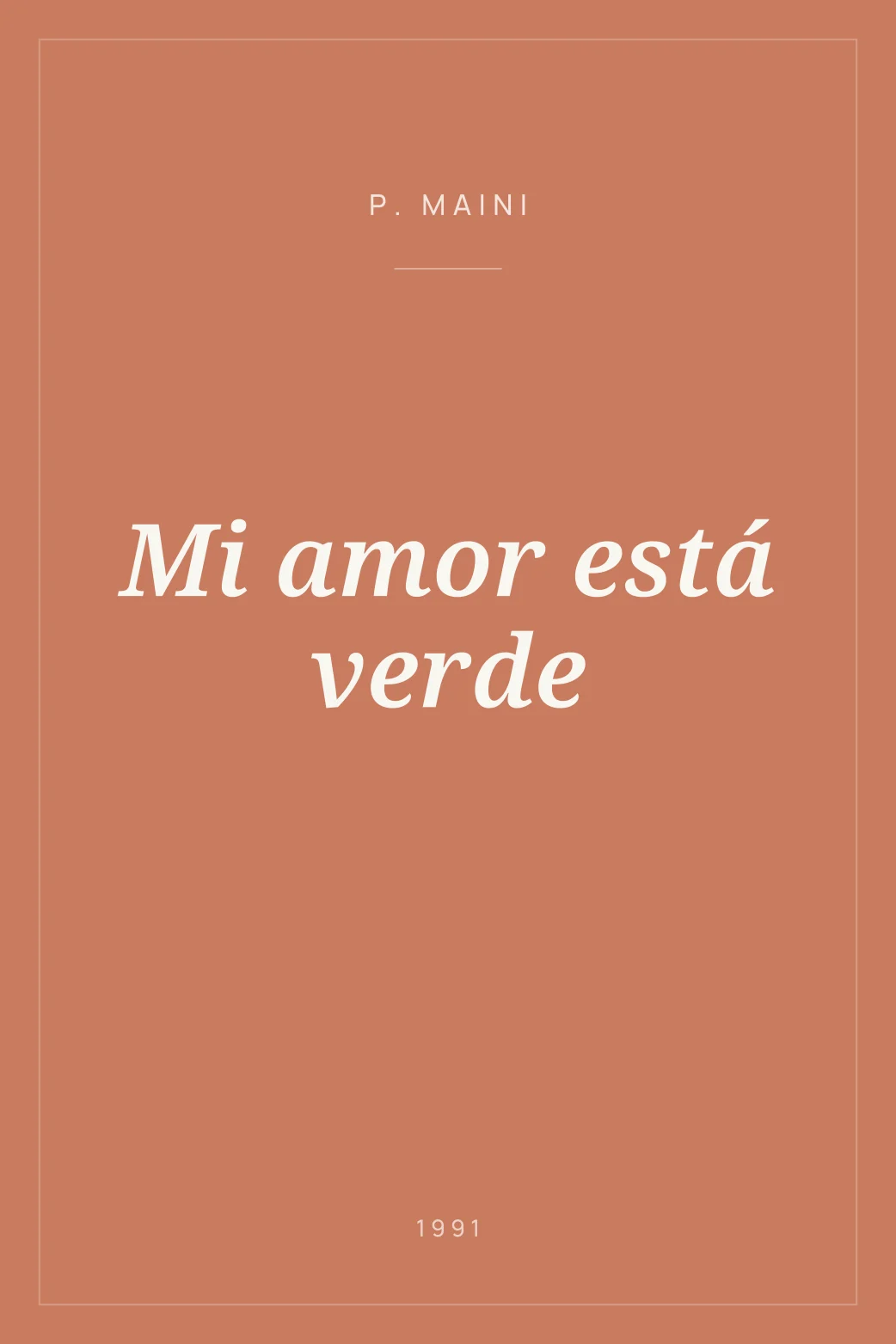 Portada de Mi amor está verde