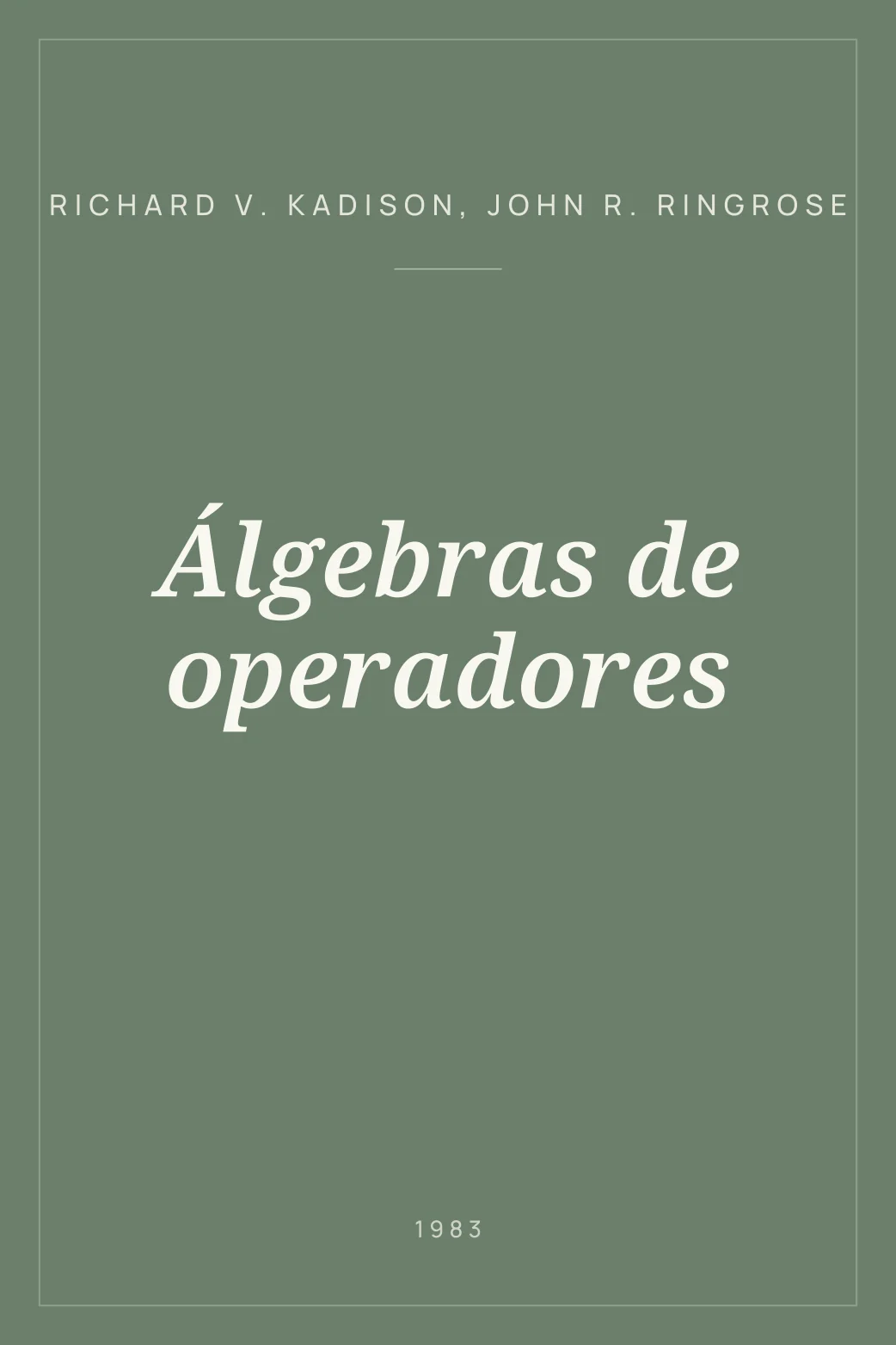 Portada de Álgebras de operadores