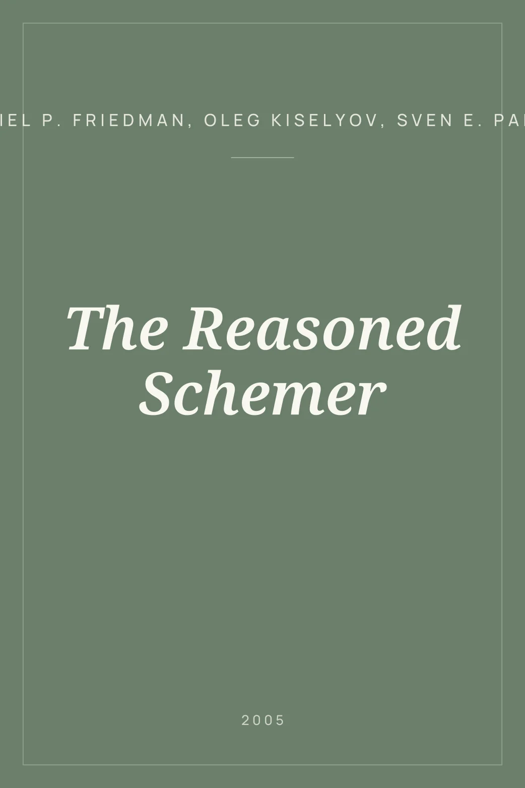 Portada de The Reasoned Schemer