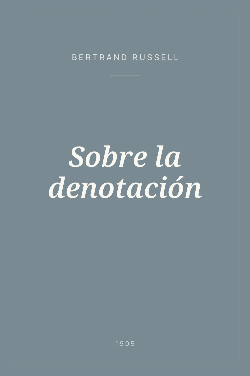 Portada de Sobre la denotación