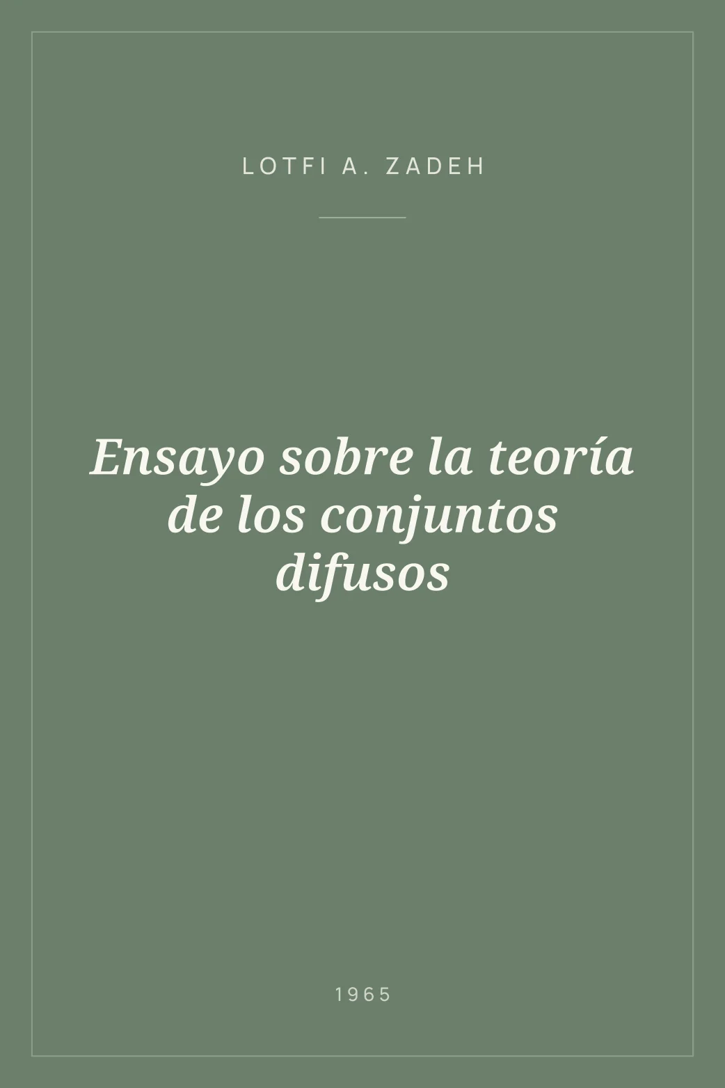 Portada de Ensayo sobre la teoría de los conjuntos difusos