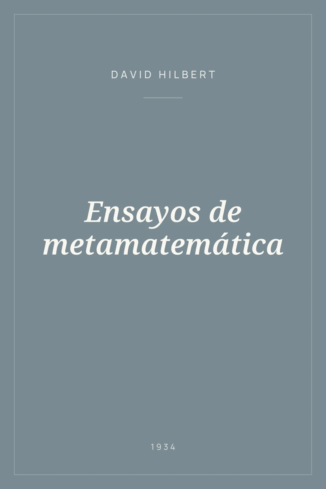 Portada de Ensayos de metamatemática
