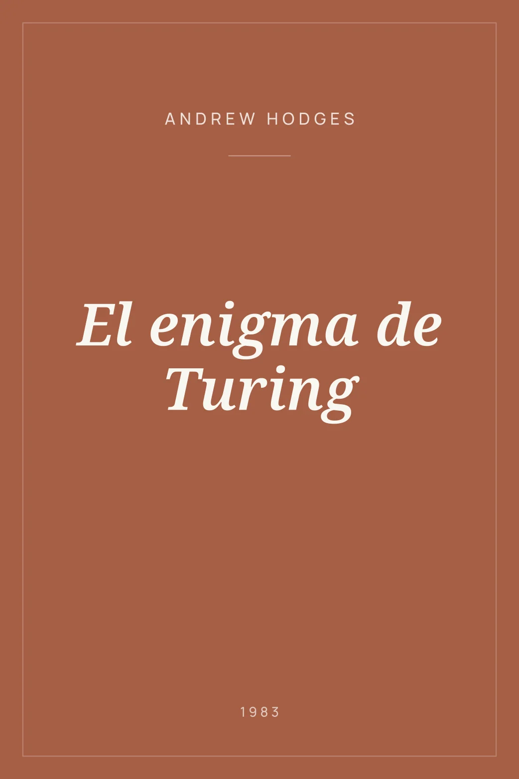 Portada de El enigma de Turing