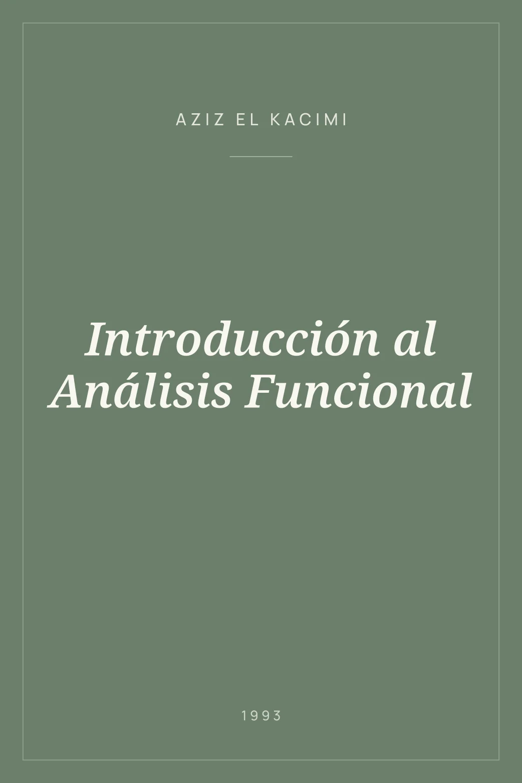 Portada de Introducción al Análisis Funcional