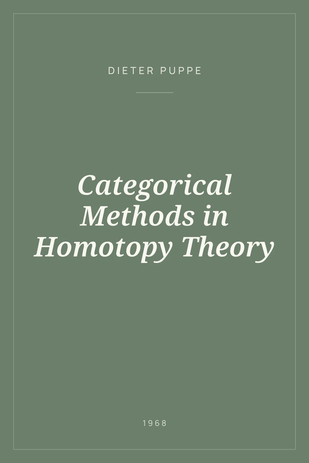 Portada de Categorical Methods in Homotopy Theory