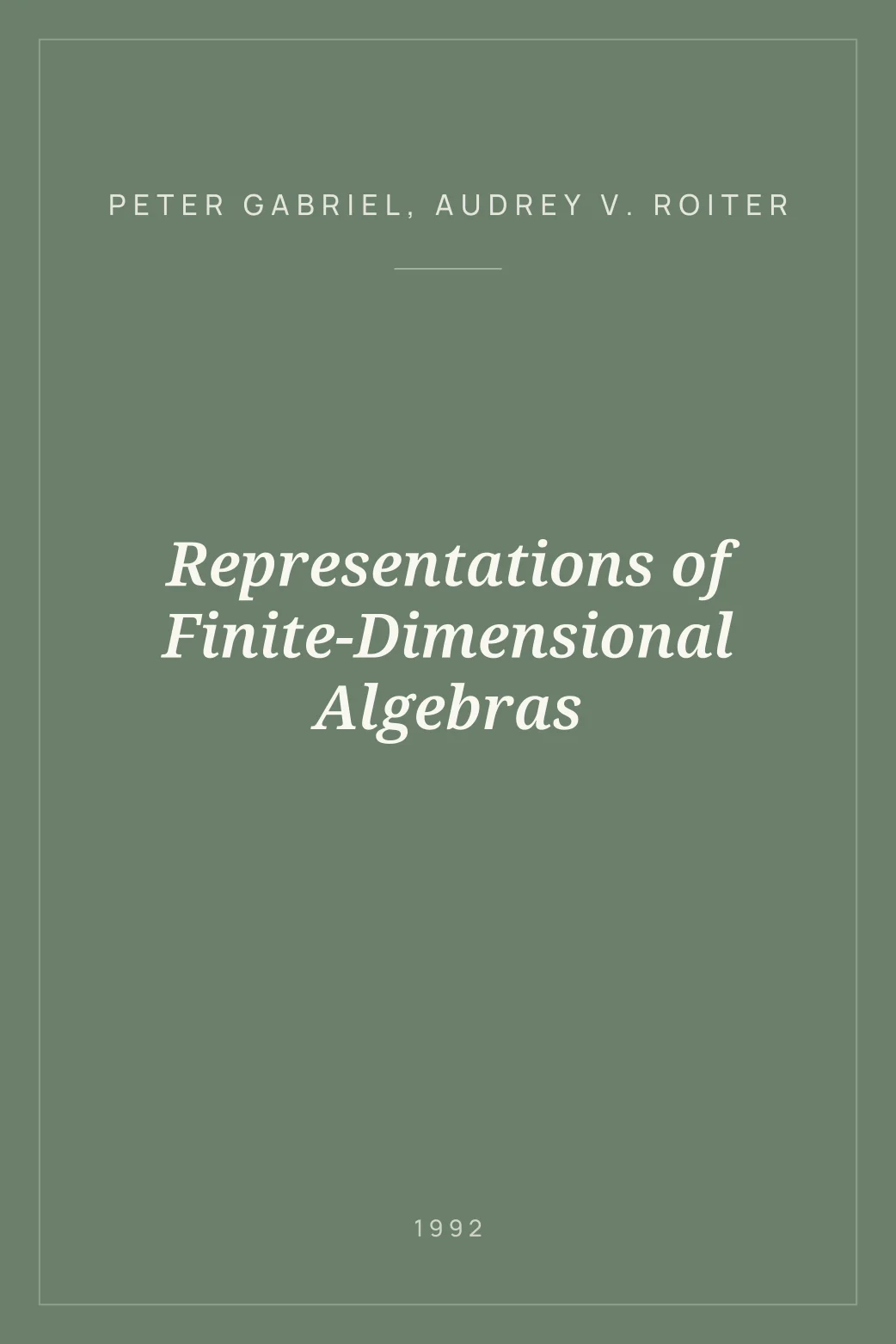 Portada de Representations of Finite-Dimensional Algebras