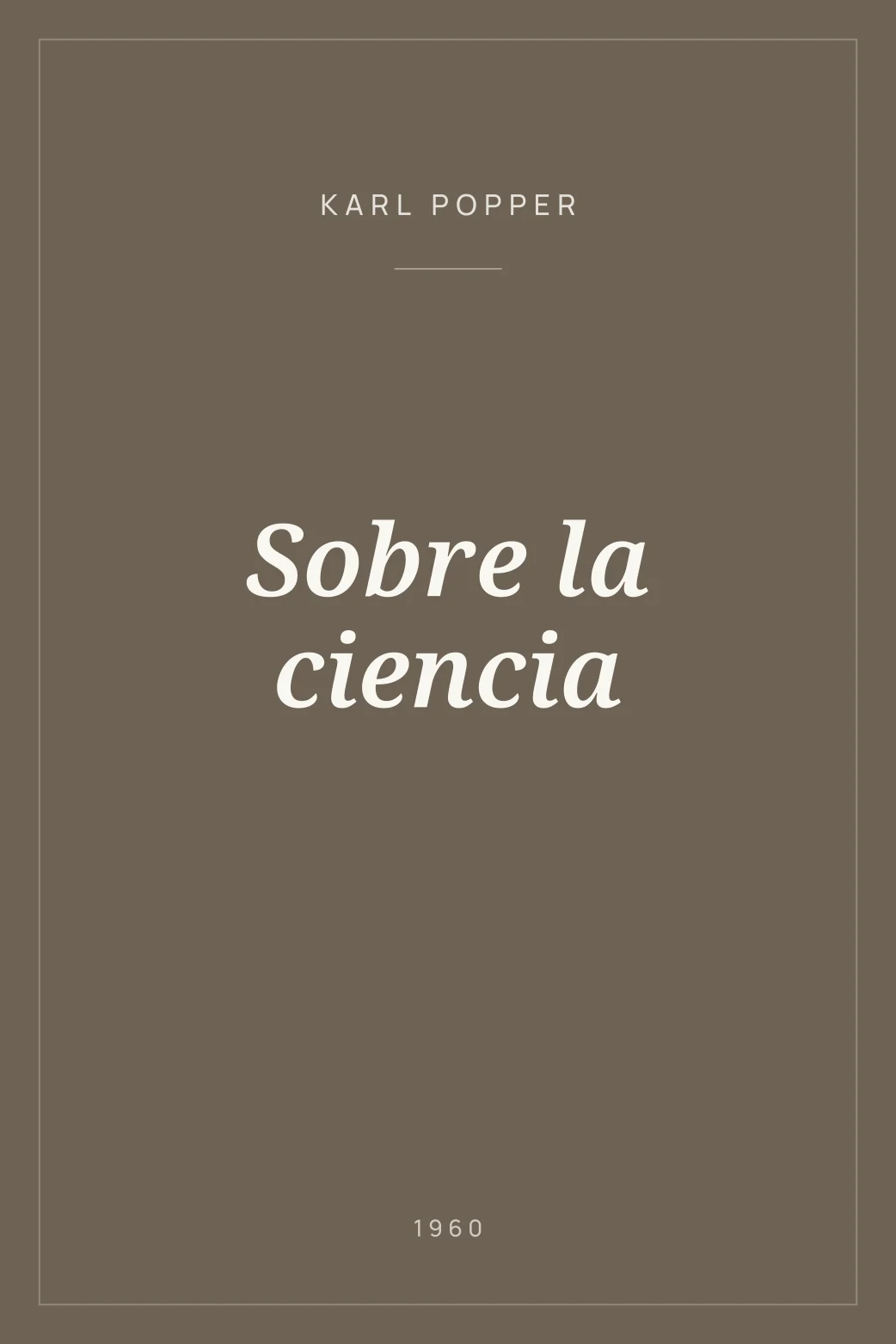 Portada de Sobre la ciencia