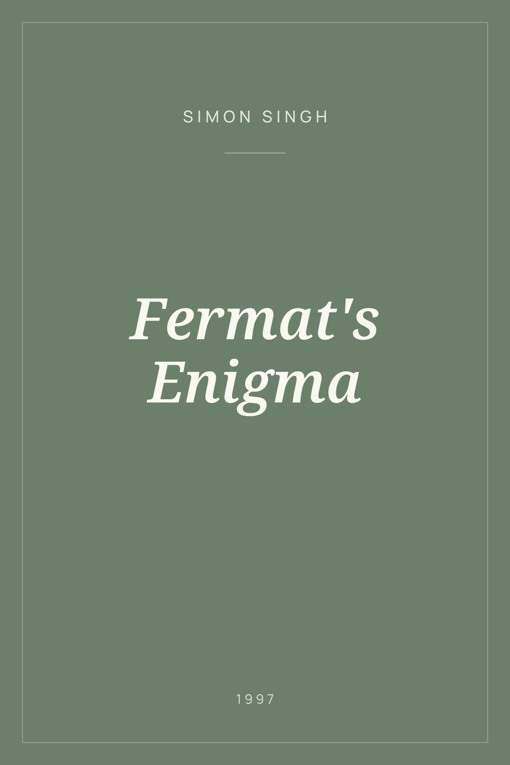 Portada de Fermat's Enigma