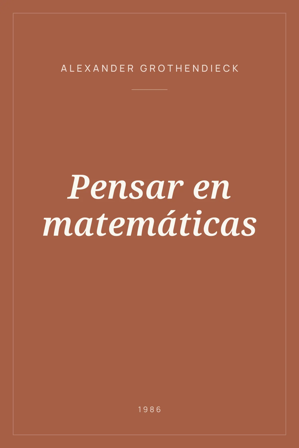 Portada de Pensar en matemáticas