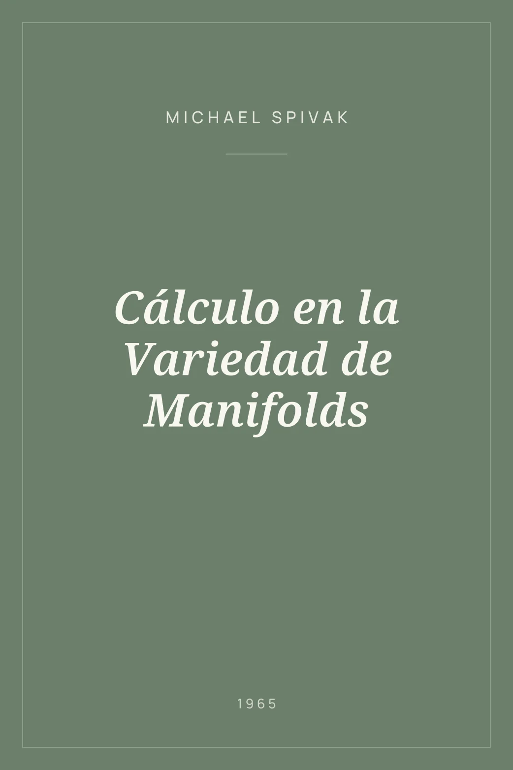 Portada de Cálculo en la Variedad de Manifolds