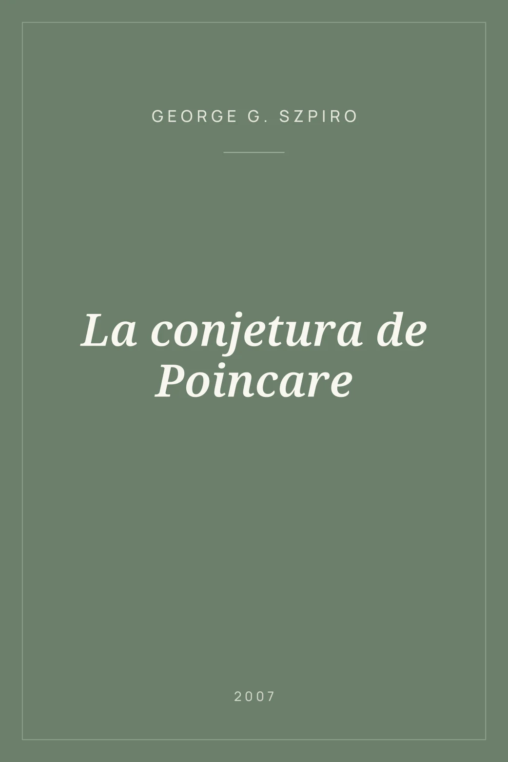 Portada de La conjetura de Poincare