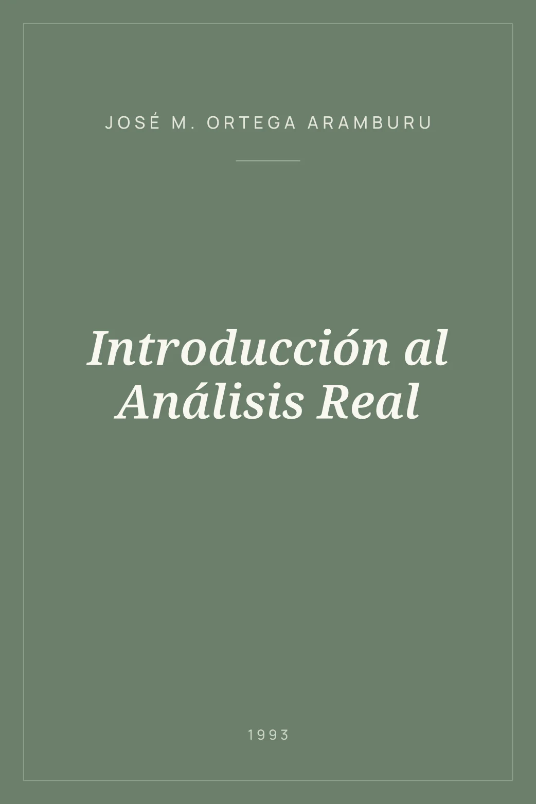 Portada de Introducción al Análisis Real