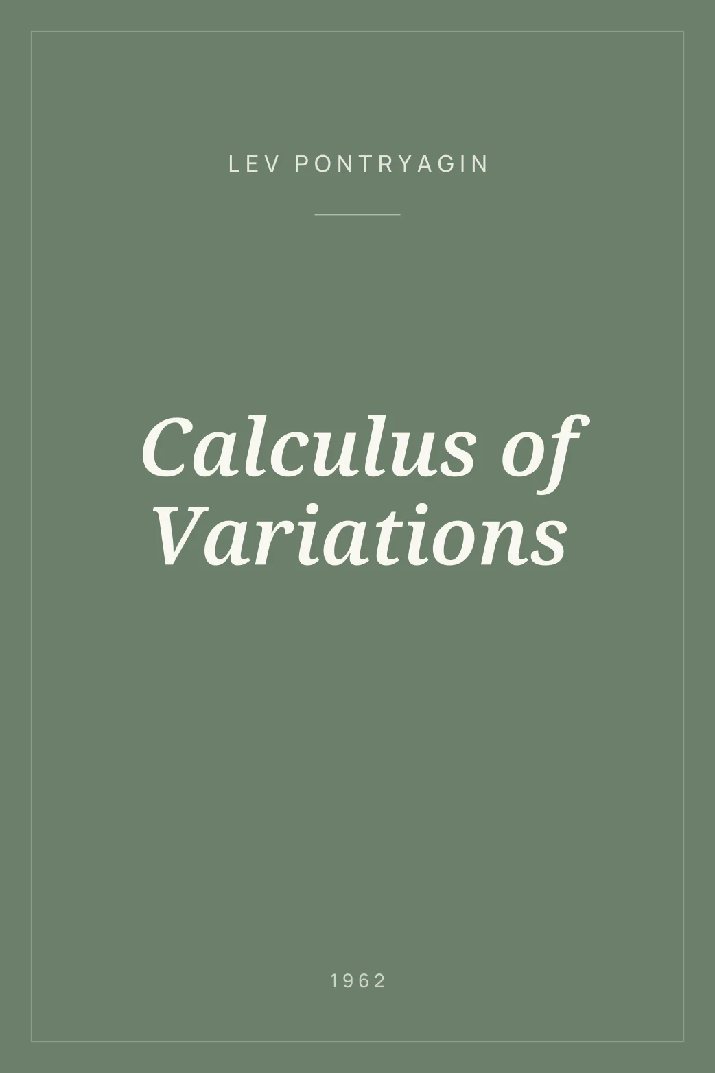 Portada de Calculus of Variations