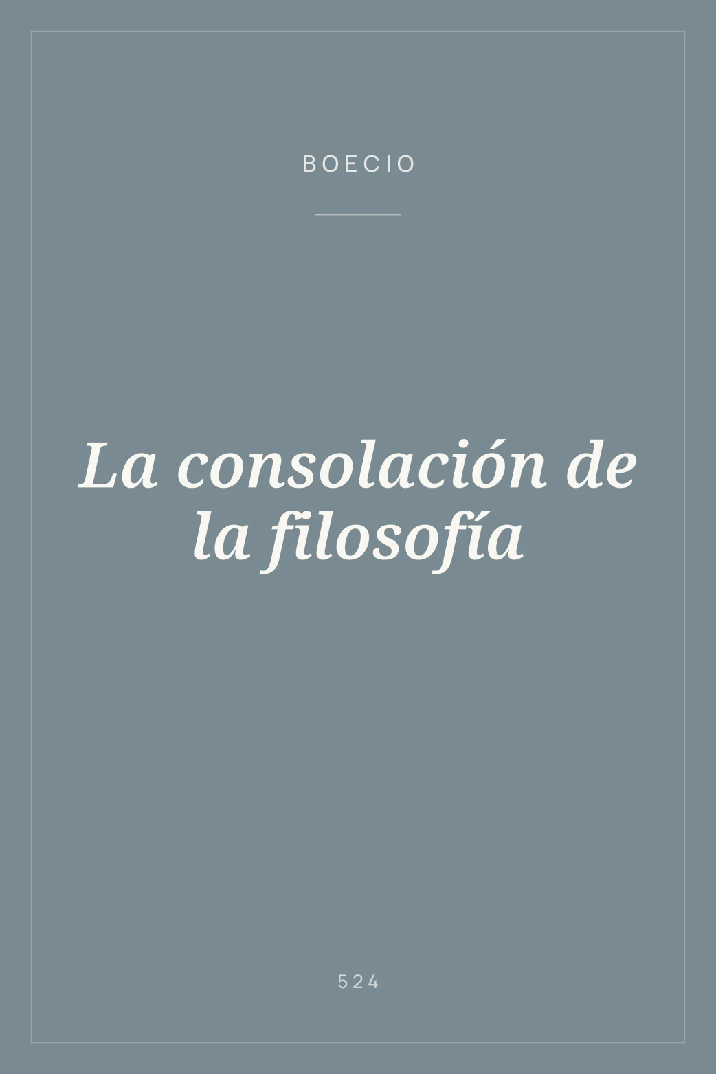 Portada de La consolación de la filosofía