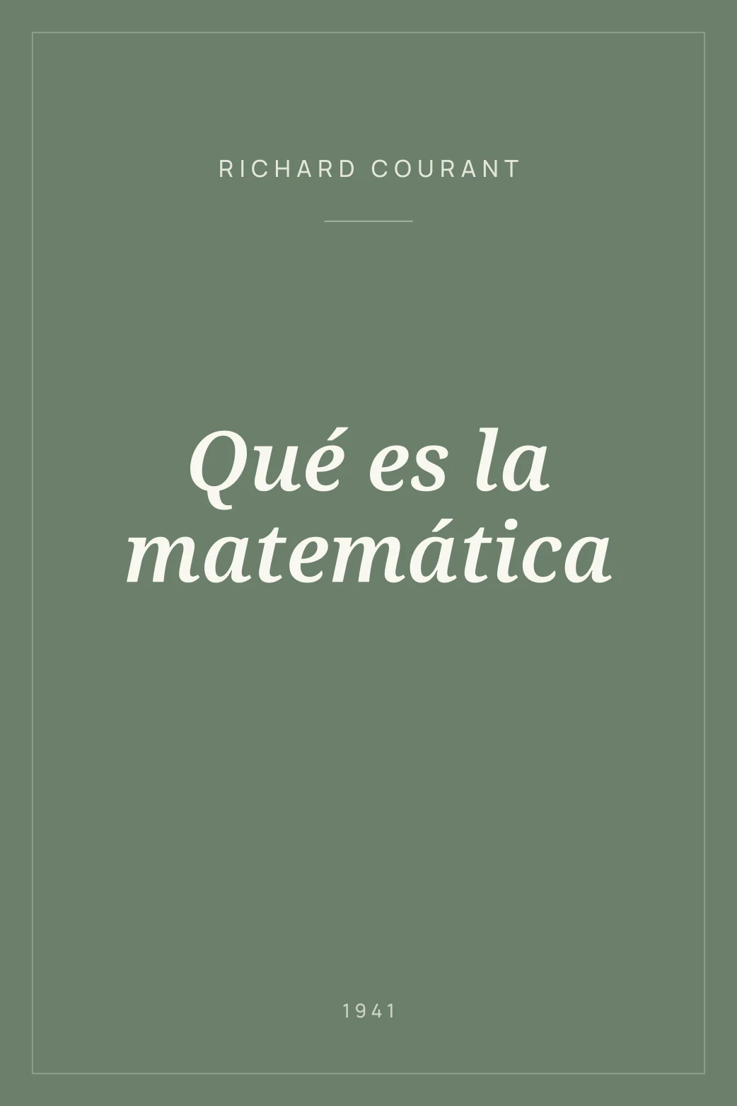 Portada de Qué es la matemática