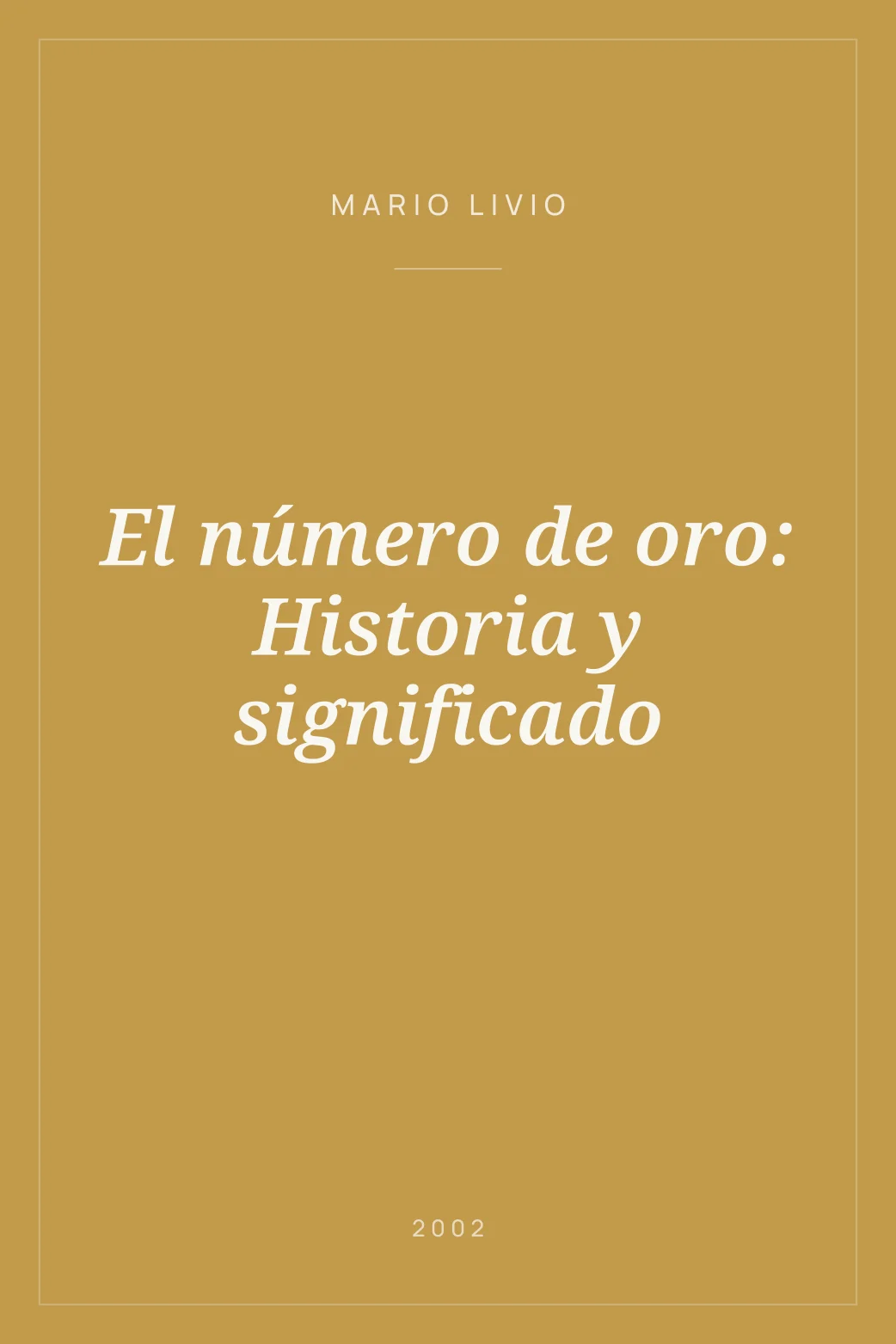 Portada de El número de oro: Historia y significado