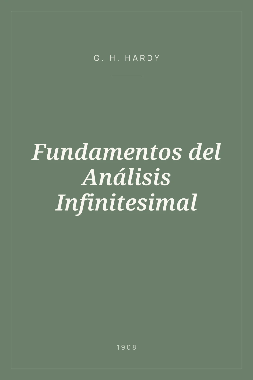 Portada de Fundamentos del Análisis Infinitesimal
