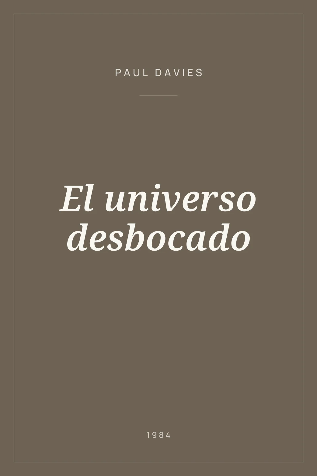 Portada de El universo desbocado