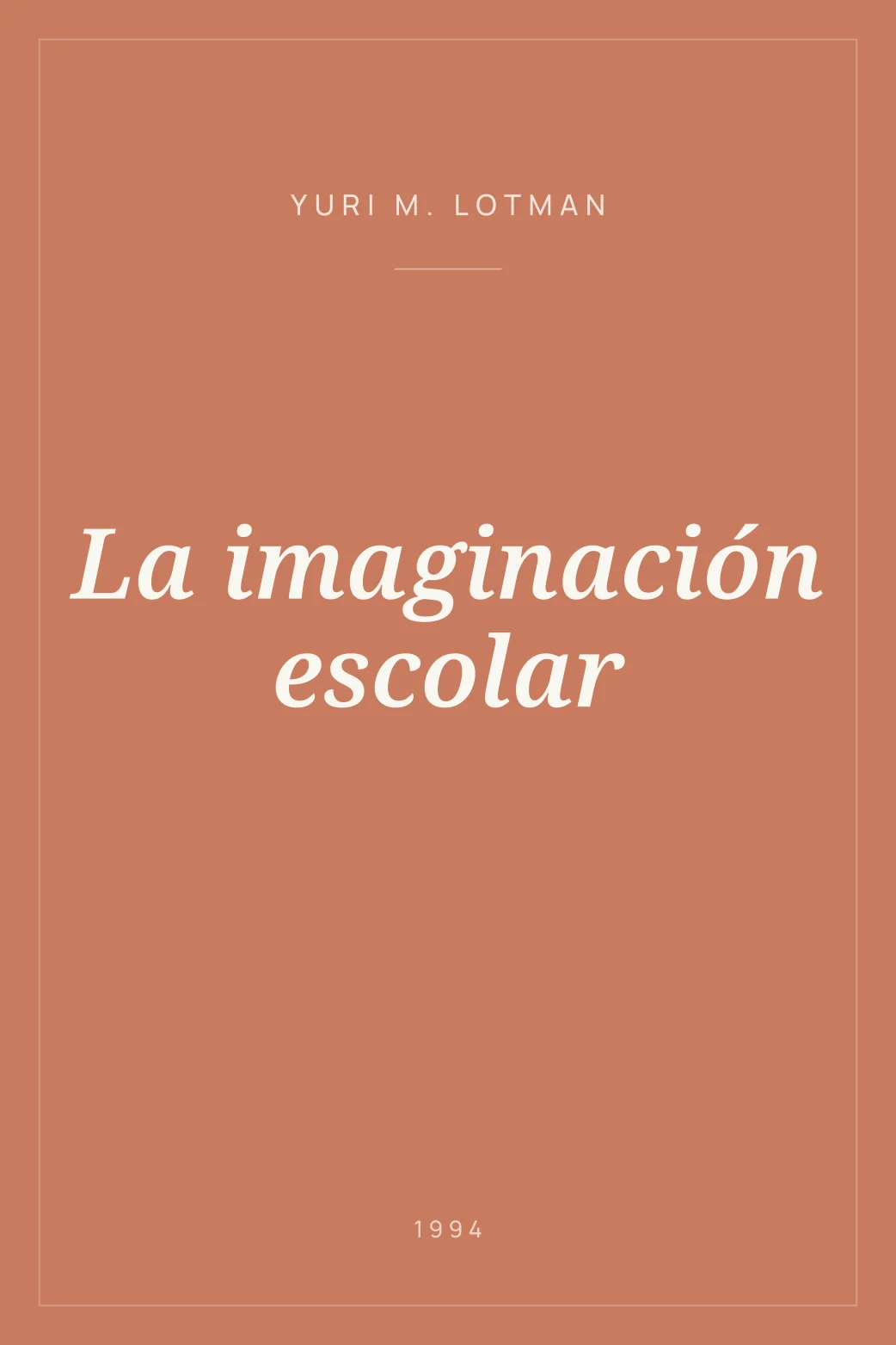 Portada de La imaginación escolar