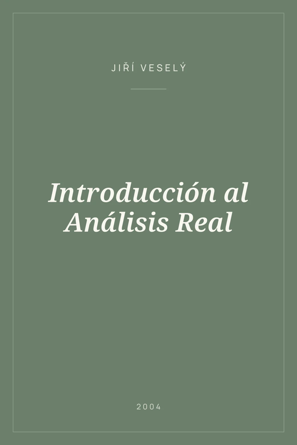 Portada de Introducción al Análisis Real