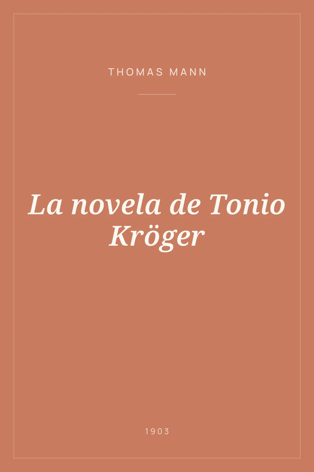 Portada de La novela de Tonio Kröger