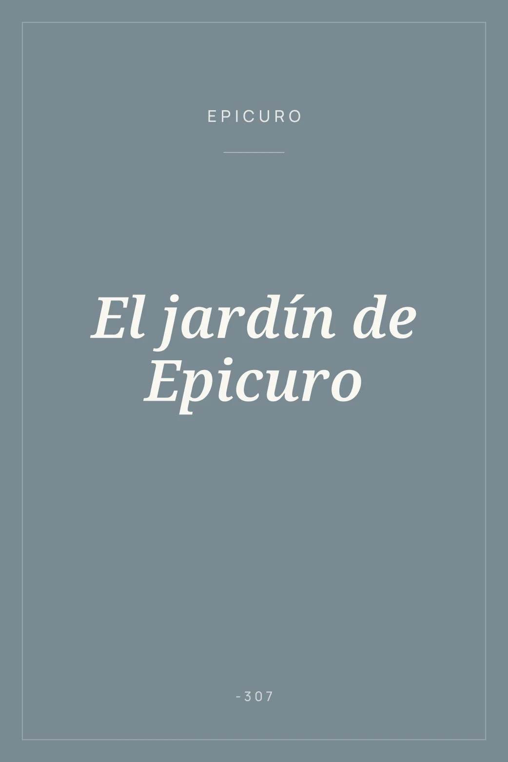 Portada de El jardín de Epicuro
