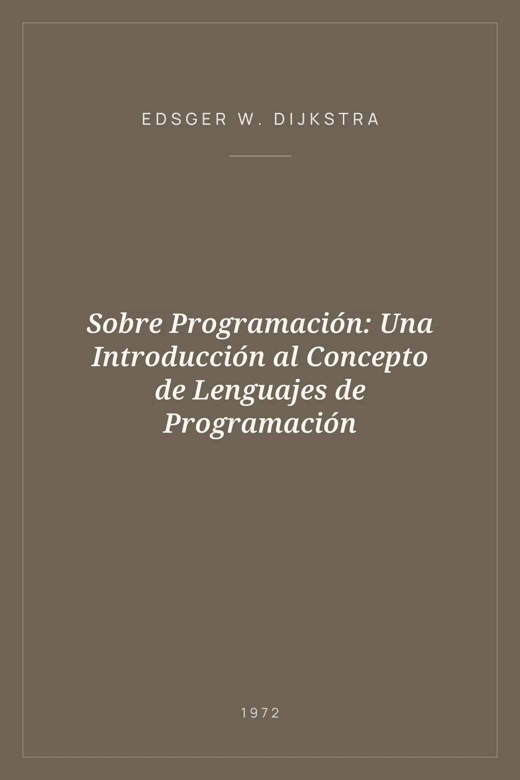 Portada de Sobre Programación: Una Introducción al Concepto de Lenguajes de Programación