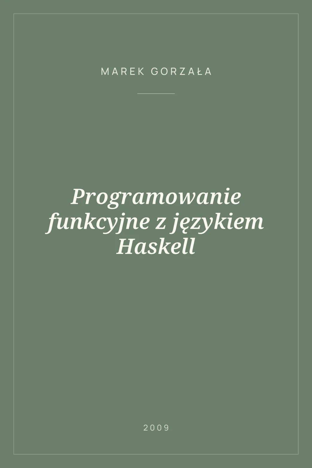 Portada de Programowanie funkcyjne z językiem Haskell