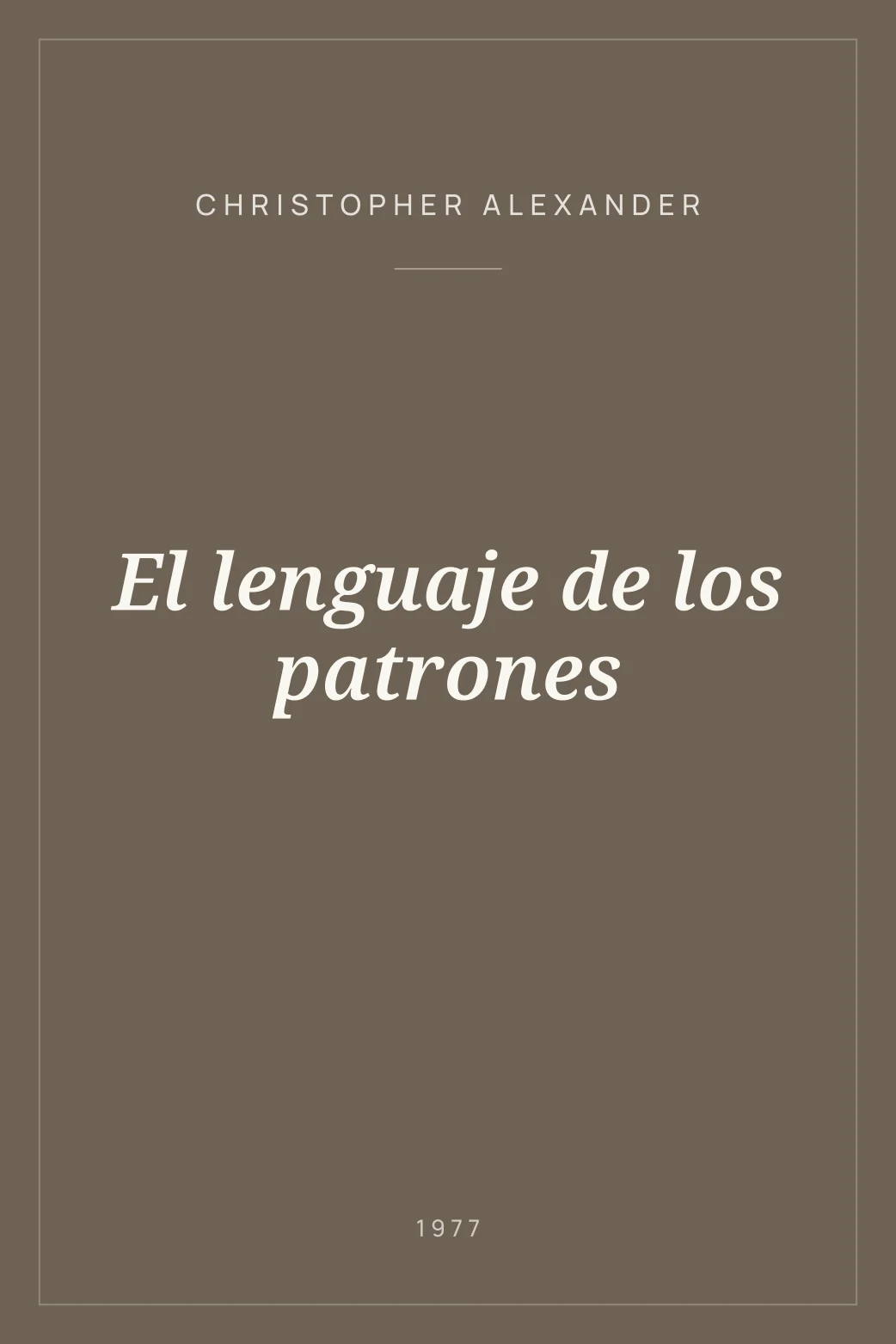 Portada de El lenguaje de los patrones