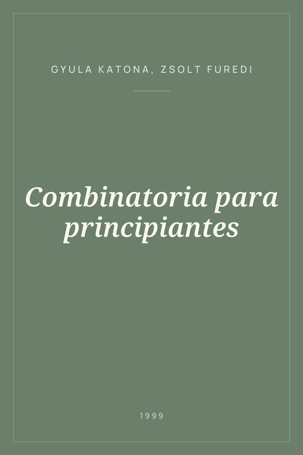 Portada de Combinatoria para principiantes