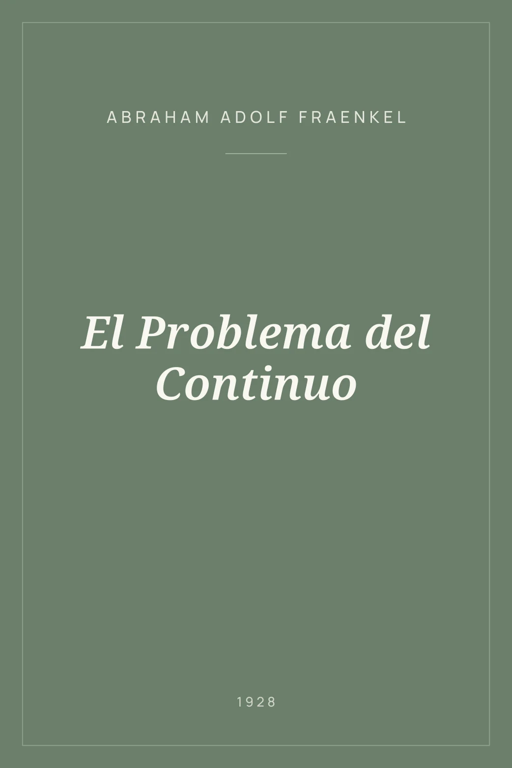 Portada de El Problema del Continuo