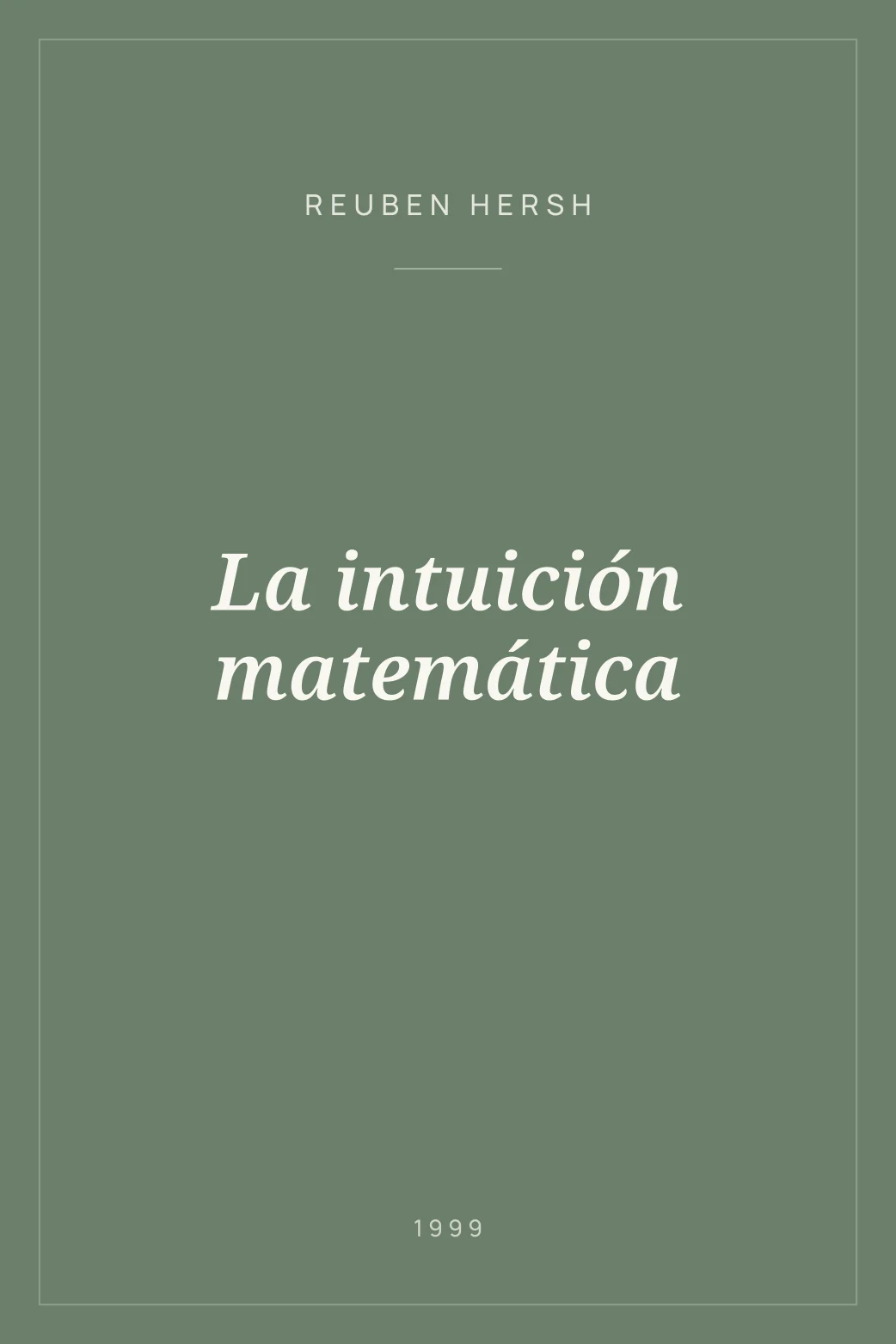 Portada de La intuición matemática