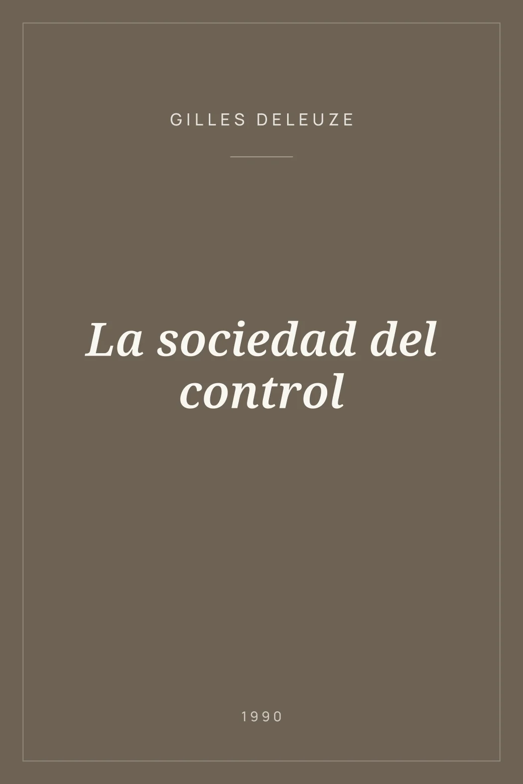 Portada de La sociedad del control