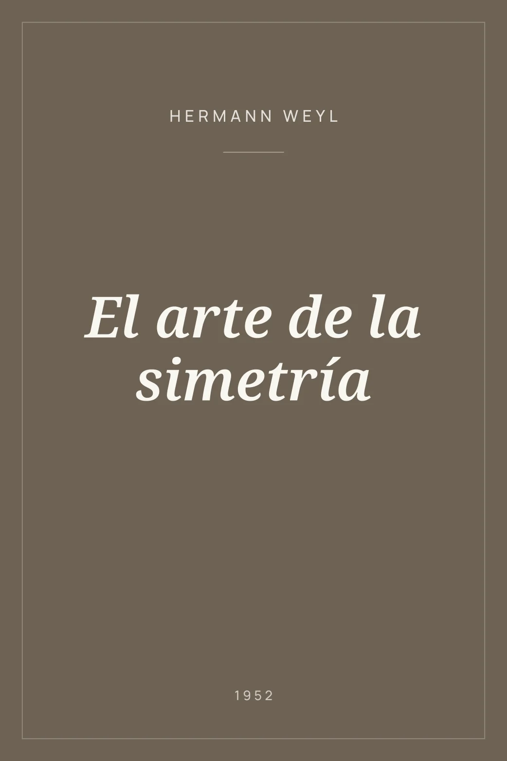 Portada de El arte de la simetría
