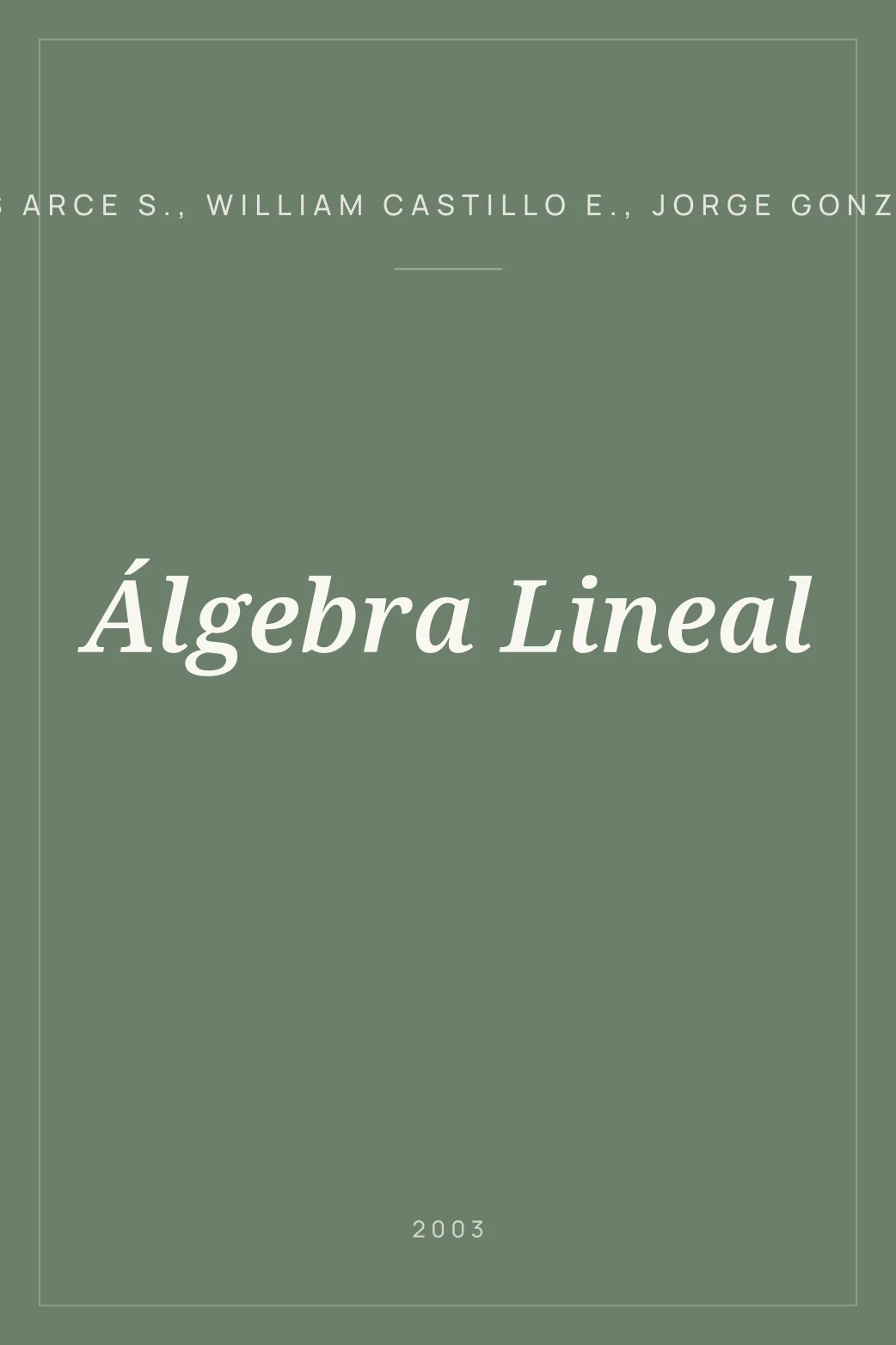 Portada de Álgebra Lineal
