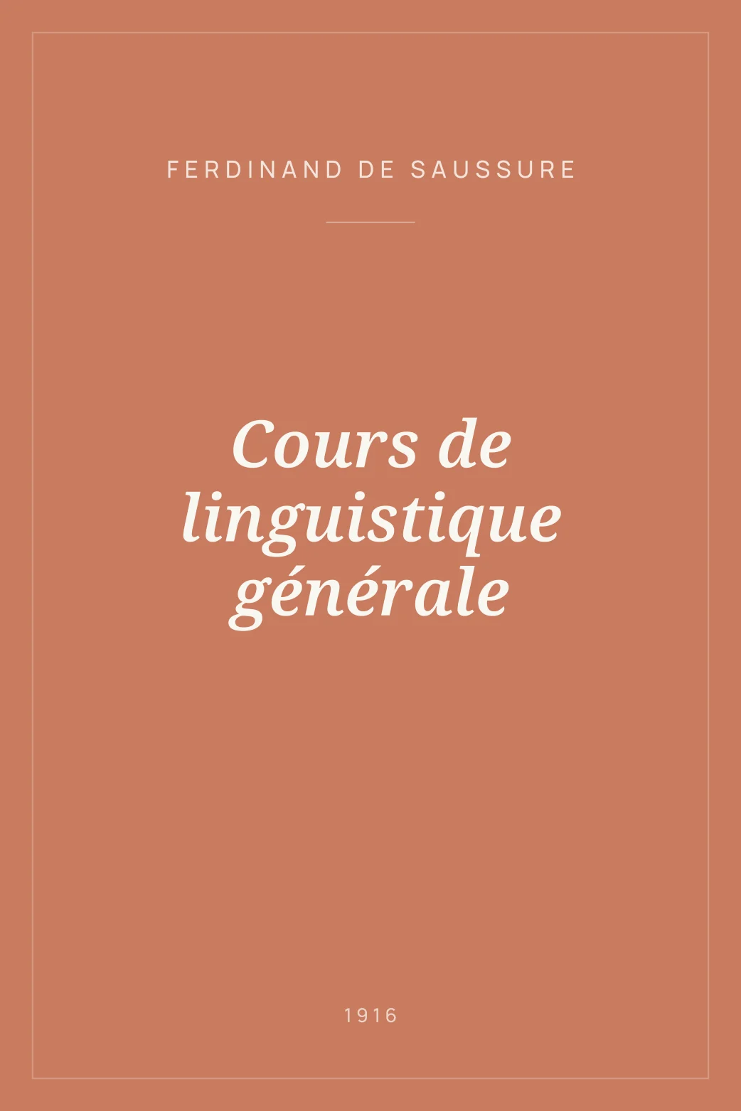 Portada de Cours de linguistique générale