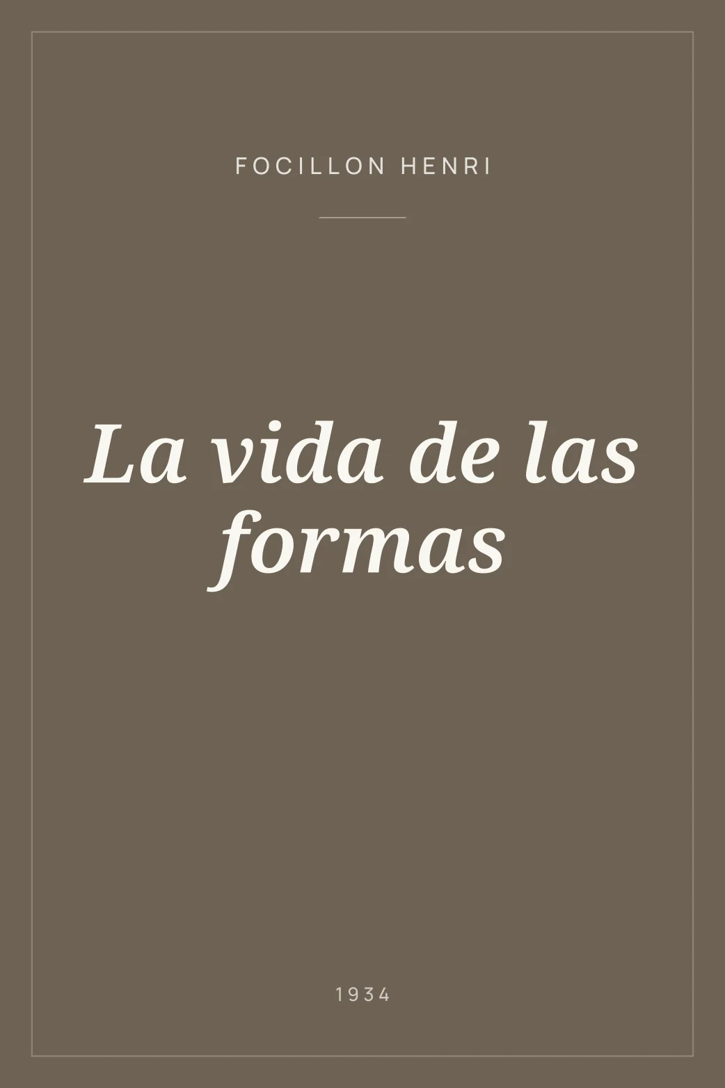 Portada de La vida de las formas