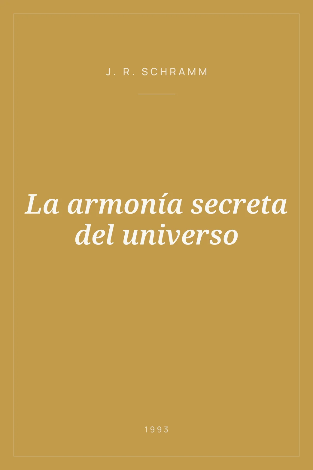 Portada de La armonía secreta del universo