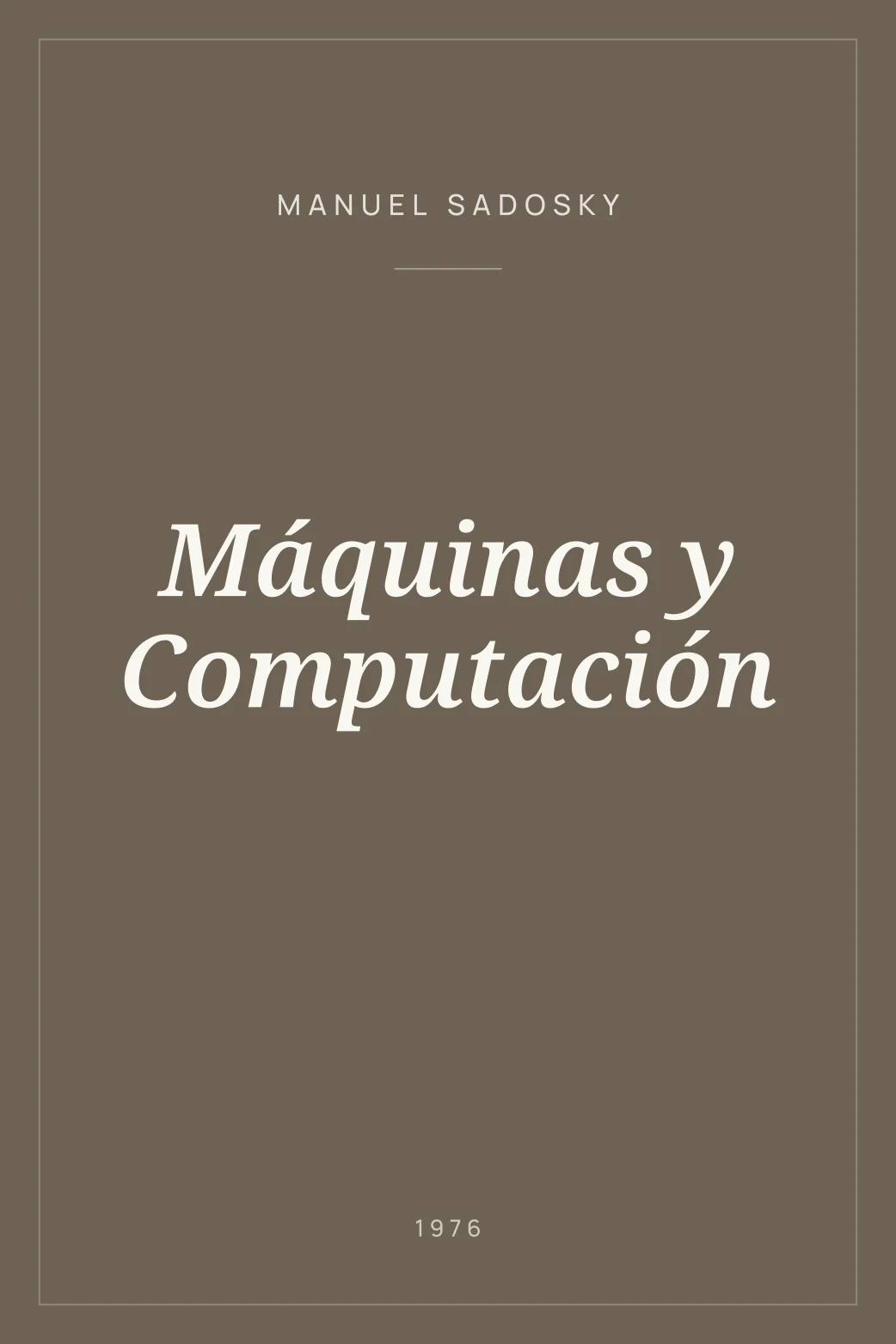 Portada de Máquinas y Computación