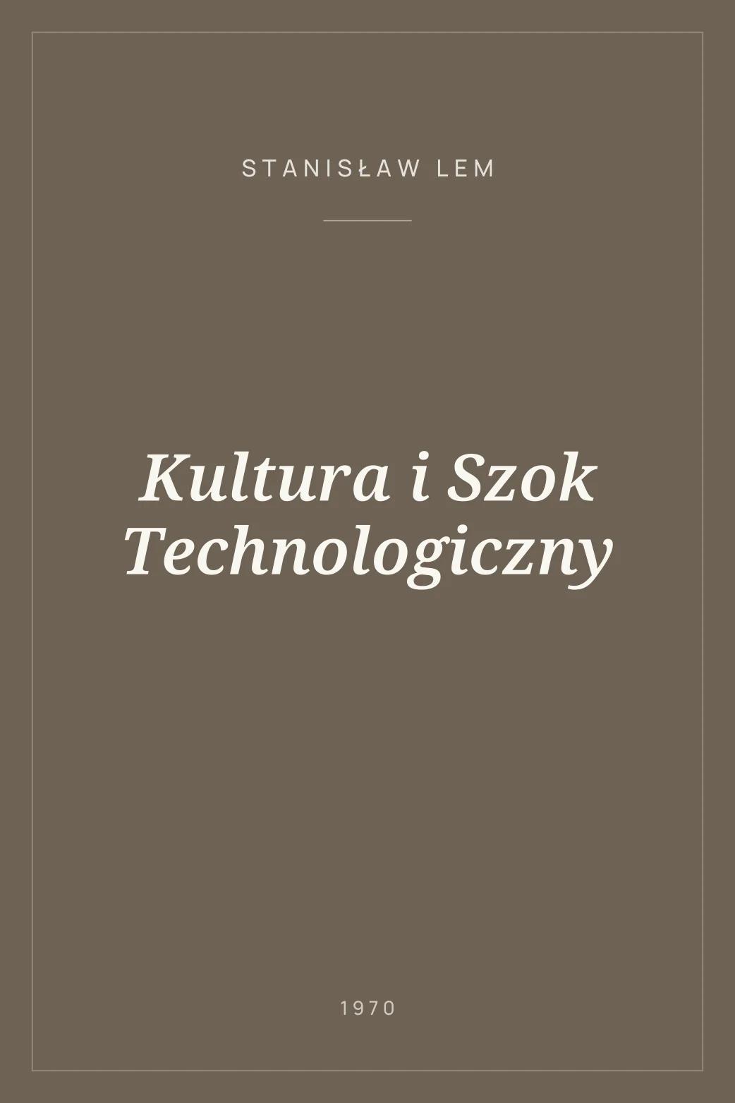 Portada de Kultura i Szok Technologiczny