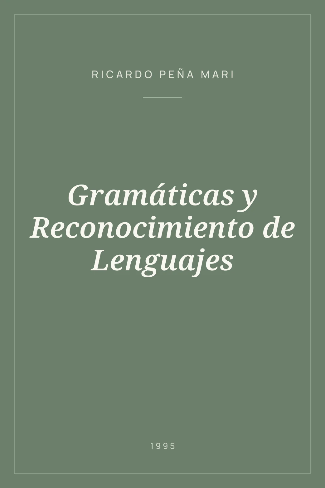 Portada de Gramáticas y Reconocimiento de Lenguajes
