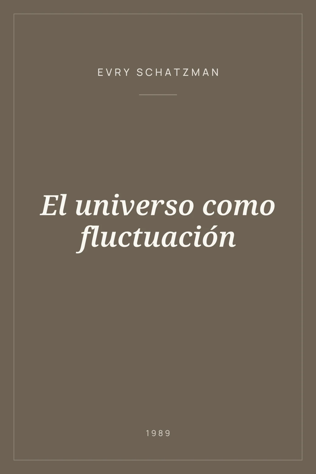 Portada de El universo como fluctuación