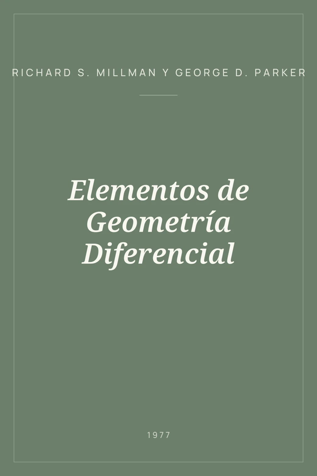 Portada de Elementos de Geometría Diferencial