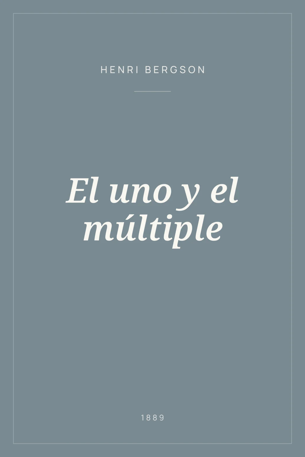 Portada de El uno y el múltiple