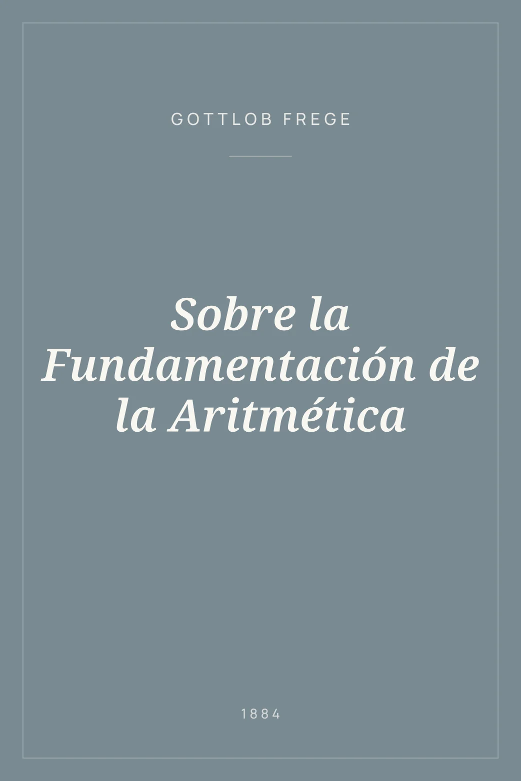 Portada de Sobre la Fundamentación de la Aritmética